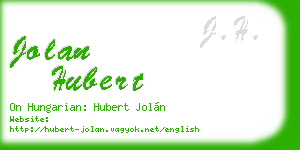 jolan hubert business card